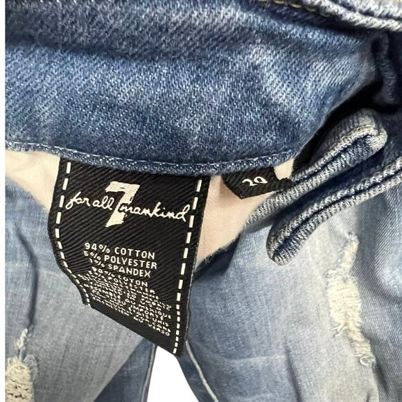 Seven for All Mankind Distressed Ankle Cuffed Skinny Jean Women’s 29 - Picture 3 of 4